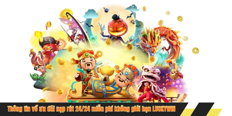 Thông tin về ưu đãi nạp rút 24/24 miễn phí không giới hạn LUCKYWIN